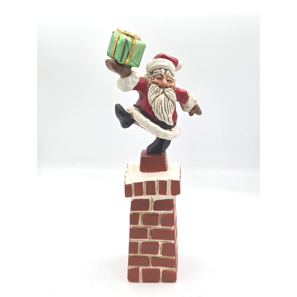 Joyful David Frykman Santa on Chimney‎ 10.5" Figurine